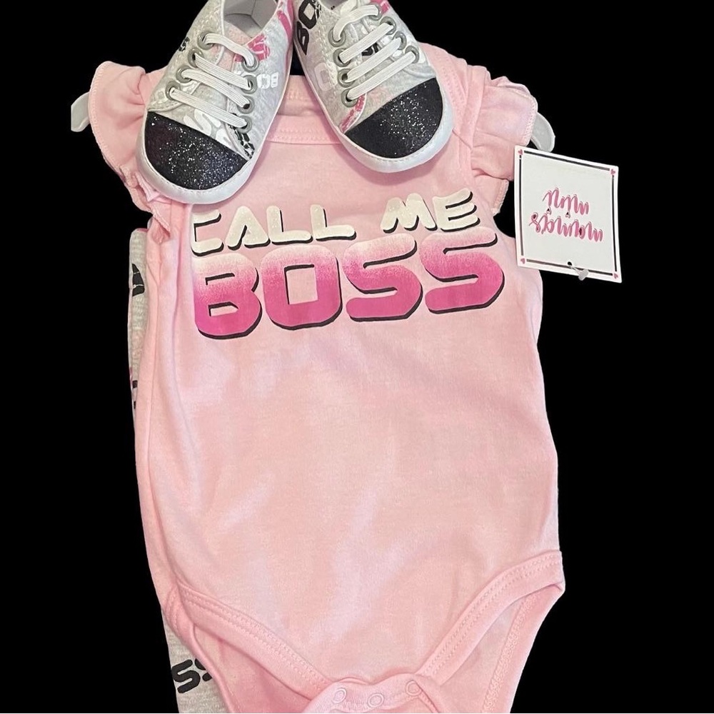 Call me boss infant wear 3piece set